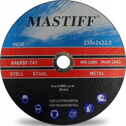  Mastiff TARCZA CIĘCIA METALU inox 230 x 2,0 x 22,2 MASTIFF