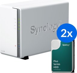 Serwer Synology Synology DS223j /24T | 2-zatokowy serwer NAS w zestawie z dyskami o łącznej pojemności 24TB, Tower