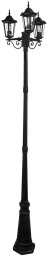 Polux Stojąca LAMPA masztowa LIGURIA 313423 metalowa OPRAWA klasyczna do ogrodu zewnętrzna outdoor IP43 czarna