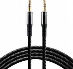 Kabel EverActive Kabel przewód silikonowy audio AUX wtyk - wtyk jack 3.5 mm stereo 100cm everActive CBS-1JB czarny