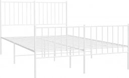  Elior Białe metalowe łóżko małżeńskie 140x200 cm - Romaxo