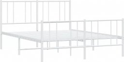  Elior Białe metalowe łóżko małżeńskie w stylu loft 140x200 cm - Privex