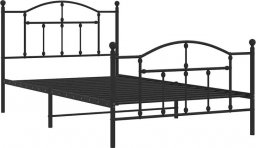  Elior Czarne metalowe łóżko industrialne 100x200cm - Wroxo