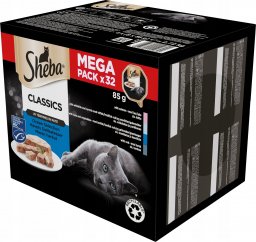 Sheba Sheba Classics Karma dla kotów Rybne smaki w terynie 85 g x 32 sztuki