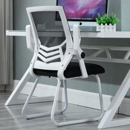 Krzesło biurowe Hedo Ergonomiczne krzesło biurowe, konferencyjne z siatki- białe
