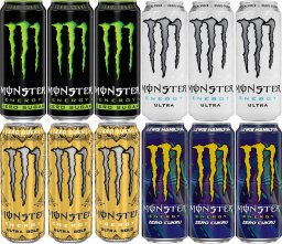 Monster Monster Energy 500ml ZERO - Mix po 3 ze smaków: Classic Zero, Ultra White, Ultra Gold, Lewis Hamilton