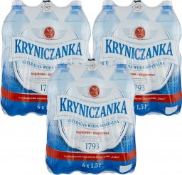 Woda Kryniczanka Kryniczanka Naturalna woda mineralna wysokozmineralizowana wysokonasycona 1,5 l x 18 sztuk