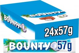 Bounty Bounty Baton z nadzieniem kokosowym oblany czekoladą 57 g x 24 sztuk