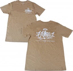  PrzydaSie Koszulka Premium Napis 7Kape7 Nadruk T-Shirt Beżowa L