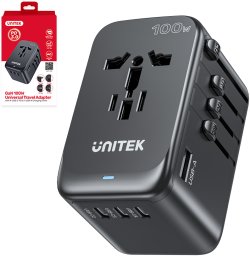 Unitek Ładowarka podróżna EU/US/UK/AUS PD 100 W