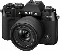 Lustrzanka Fujifilm Sisteminis fotoaparatas FUJIFILM X-T50/XC15-45mmF3.5-5.6 OIS PZ Juodas (juodas)