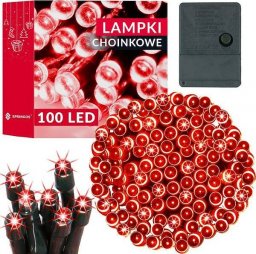 Lampki choinkowe Springos Lampki choinkowe 100 led czerwone 8,5 m oświetlenie świąteczne UNIWERSALNY