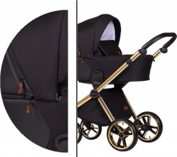 Wózek Baby Merc Baby Merc Mango Limited wózek dziecięcy 4w1 czarny na złotej ramie