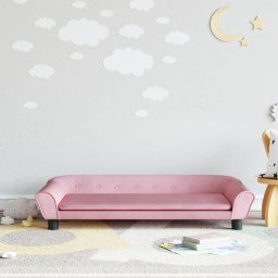  TRITON Sofa dla dzieci, różowa, 100x50x26 cm, aksamit
