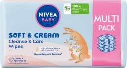  Nivea Baby Soft&Cream chusteczki biodegradowalne 4x57szt