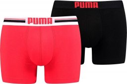  Puma Bokserki męskie Puma Placed Logo Boxer 2P czerwone, czarne 906519 07 L