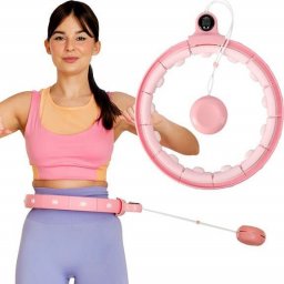  One Fitness Hula hop z obciążnikiem + licznik fh02 różowe