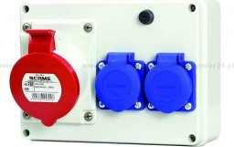 Scame Rozdzielnica budowlana natynkowa 1x16A/5P 2x230V IP44 E-Box Scame 686.122 szara