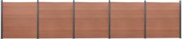  TRITON Zestaw paneli ogrodzeniowych, brązowy, 872x186 cm, WPC