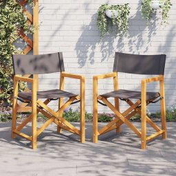  vidaXL Składane krzesła ogrodowe, 2 szt., ciemnoszara tkanina
