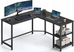 Biurko Vasagle Biurko komputerowe, narożne biurko w kształcie litery L, 138 x 138 x 76 cm, biurko do gier, stacja robocza z 2 półkami do przech