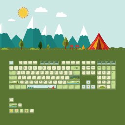 Akko AKKO Summer Green Pudding Keycap Set, ANSI - ASA Tastenprofil
