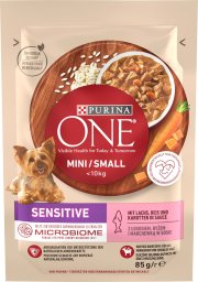 PURINA NESTLE PURINA One Mini/Small Sensitive Łosoś z ryżem - mokra karma dla psa - 85 g