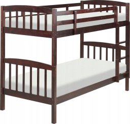 Beliani Łóżko piętrowe drewniane 90 x 200 cm ciemne REVIN