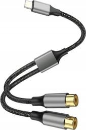 Kabel 4smarts 4smarts Kabel Audio USB-C - 2x cinch socket 20cm tekstylny czarny/black 456903