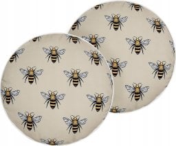  Beliani 2 poduszki ogrodowe w pszczoły ⌀ 40 cm beżowe CANNETO Lumarko!