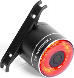  Wozinsky Tylna Lampka rowerowa LED Wozinsky WRBLB3 USB-C, sensor STOP - czarna Uniwersalny
