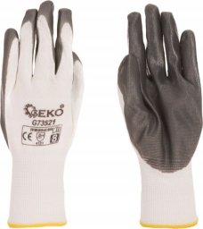 Geko Rękawice ochronne GEKO r.8/biało-szare/ (12/300)