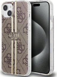  Guess Guess GUHCP15SH4PSEGW iPhone 15 / 14 / 13 6.1" brązowy/brown hardcase IML 4G Gold Stripe