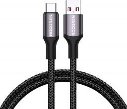 Kabel USB Rocoren USB-A - USB-C 1 m Szary (RCPBAT-RT0G)