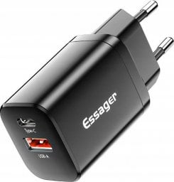 Ładowarka Essager Ładowarka USB-C+USB-A 30W Essager PD+QC (czarna)
