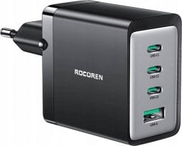 Ładowarka Rocoren Ładowarka sieciowa Rocoren 3x USB-C, 1x USB, GaN, 67W (czarna)