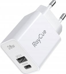 Ładowarka RayCue Ładowarka sieciowa RayCue USB-C + USB-A PD 20W EU (biała)