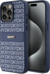  DKNY DKNY DKHCP15XPRTHSLB iPhone 15 Pro Max 6.7" niebieski/blue hardcase Leather Mono Stripe & Metal Logo