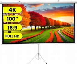 Ekran do projektora ExtraLink Extralink Projection Screen 100" | Ekran projekcyjny | 16:9, 220x125cm, PVC, pół-automatyczne zwijanie
