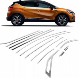 Omtec Listwy przyokienne wokół szyb bocznych do RENAULT CAPTUR 2019- | stal