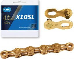 KMC Łańcuch KMC  X10SL Ti-N Gold, 10-rz, 114 ogniw, Box