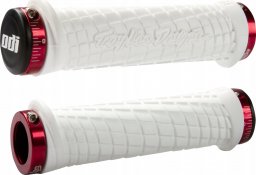 ODI Vairo rankenėlės ODI Troy Lee Designs Signature MTB Lock-On Baltas w/ Raudona Clamps