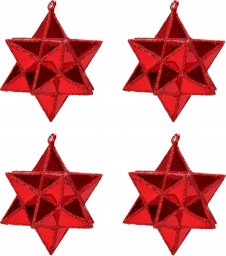 Dekoracja świąteczna Homea Przestrzenne gwiazdki z tworzywa sztucznego, 4 szt., Ø 7,5cm