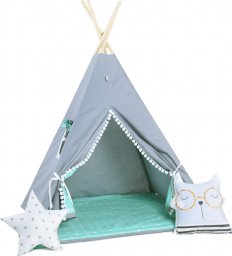  SowkaDesign Namiot tipi dla dzieci, bawełna, okienko, kotek, kraina lodu