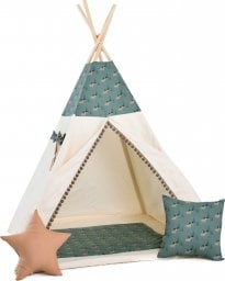  SowkaDesign Namiot tipi dla dzieci, bawełna, okienko, poduszka, łosie
