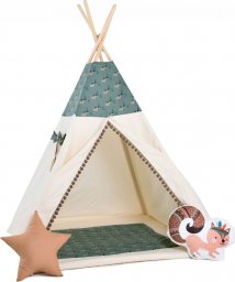  SowkaDesign Namiot tipi dla dzieci, bawełna, okienko, wiewiórka, łosie