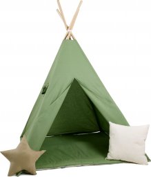  SowkaDesign Namiot tipi dla dzieci, bawełna, okienko, poduszka, zielono mi