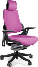 Krzesło biurowe Unique Meble Fotel gabinetowy, ergonomiczny, Wau, BL401, magneta, czarny