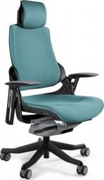Krzesło biurowe Unique Meble Fotel gabinetowy, ergonomiczny, Wau, BL413, tealblue, czarny