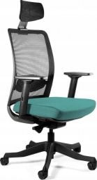Krzesło biurowe Unique Meble Fotel biurowy, ergonomiczny, Anggun, tealblue, czarny